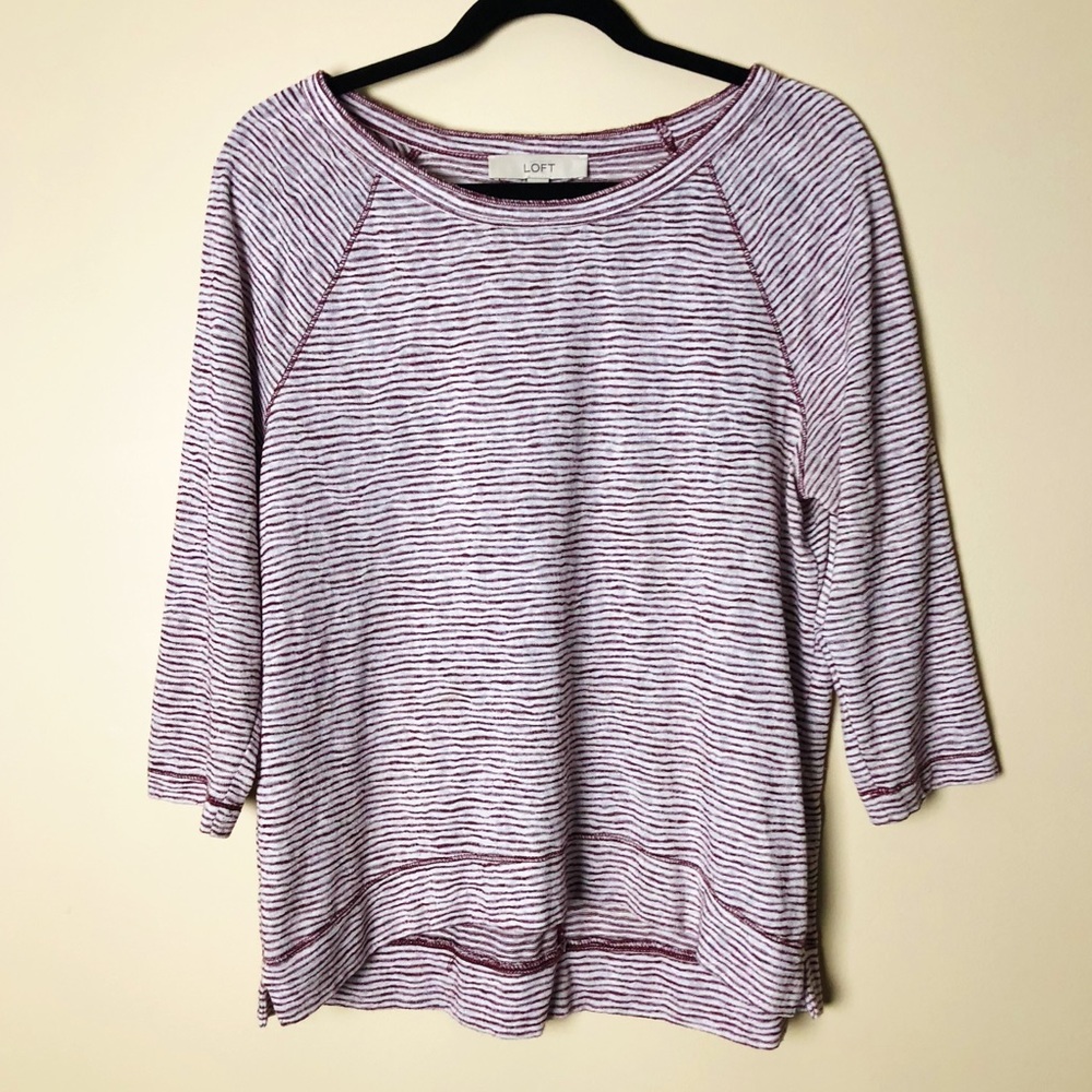 LOFT Long Sleeve Striped Tee